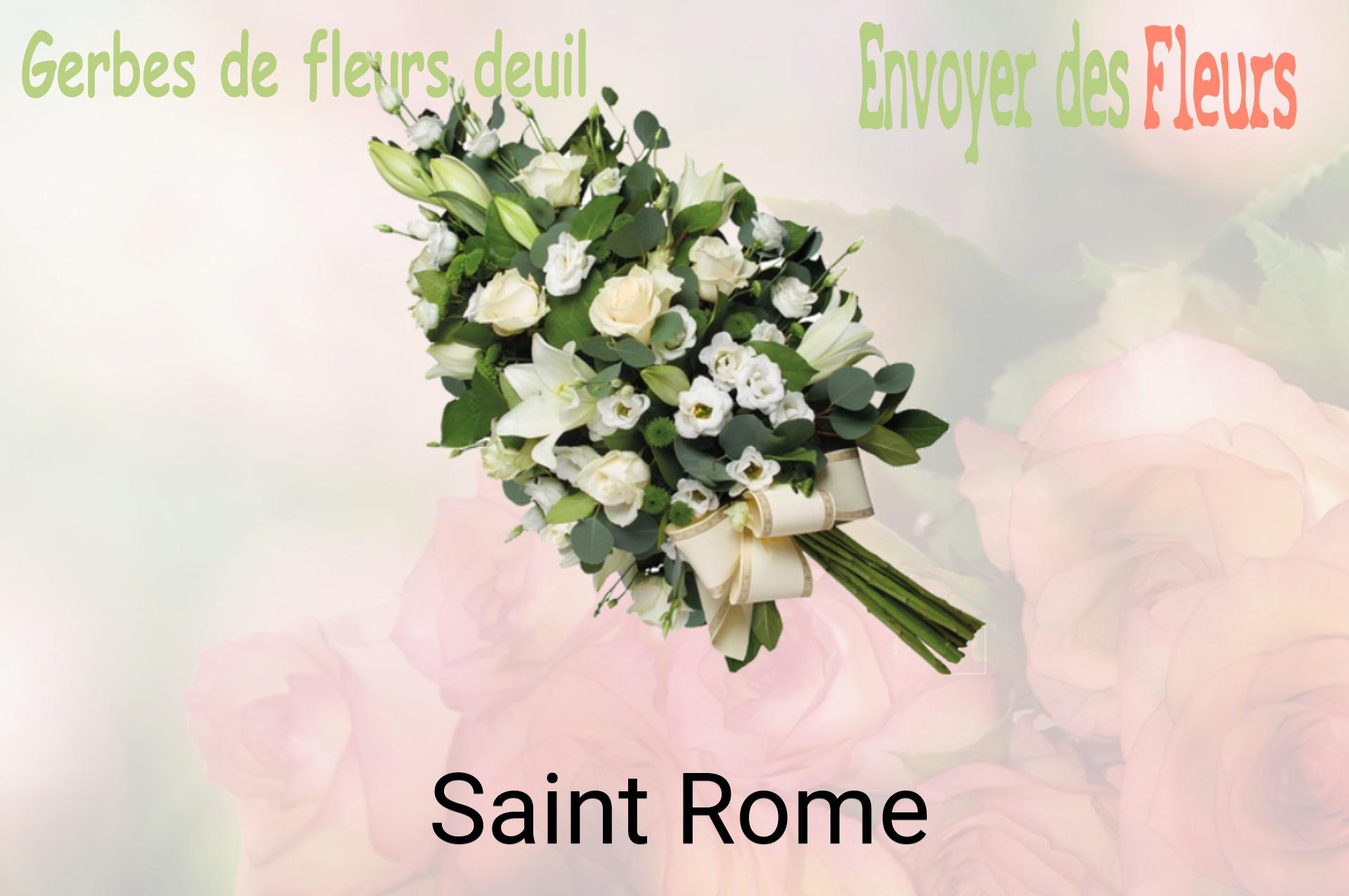 Gerbe de fleurs de deuil livrée à Saint-Rome